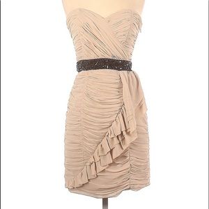 Lipsy Cream and Black Beaded Dress Size Small